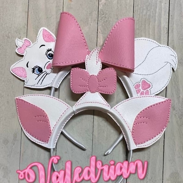 Aristocats Marie Inspired Mouse Ears Headband Accessories Costume Dress Up pretend play vacation hair accessories CUSTOM