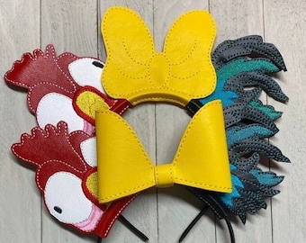 Moana HEI HEI The Rooster Inspired Mouse Ears Headband Accessories Costume Dress Up pretend play vacation hair accessories CUSTOM