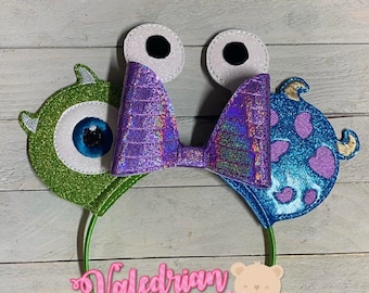 Monsters Inc. Monsters University Mike Wazowski James P. Sullivan Sulley Inspirado en la diadema de orejas de ratón Accesorios para disfraz Disfraz de fantasía