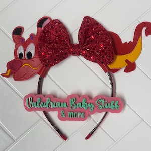 Mulan Mushu Cutie Inspired Mouse Ears Headband Accessories Costume Dress Up pretend play vacation hair accessories CUSTOM