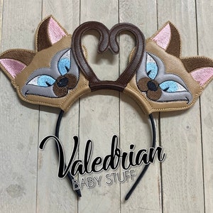 Lady and the Tramp Si and Am Siamese cats Inspired Mouse Ears Headband Accessories Costume Dress Up pretend play vacation hair accessories