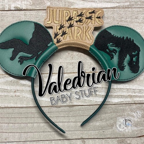 Diadema con orejas de ratón inspirada en los dinosaurios de Jurassic Park, accesorios para disfraces, juegos de rol, accesorios para el cabello para vacaciones, PERSONALIZADOS
