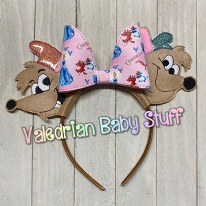 Cinderella Gus Gus Jaq Mice Inspired Mouse Ears Headband Accessories ...