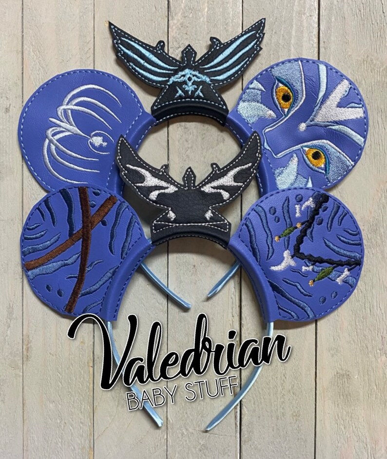 Avatar Inspired Mouse Ears Headband Accessories Costume Dress Up pretend play vacation hair accessories CUSTOM image 2