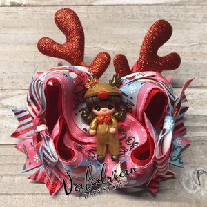 Ready to Ship Christmas Reindeer Inspired Boutique Bow hair Accessories Costume Dress Up pretend play