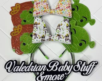Shrek Fiona Ogre Inspired Mouse Ears Headband Accessories Costume Dress Up pretend play vacation hair accessories CUSTOM
