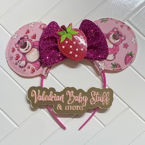 Toy Story Lotso Bear Inspired Mouse Ears Headband Accessories Costume Dress Up pretend play vacation hair accessories CUSTOM
