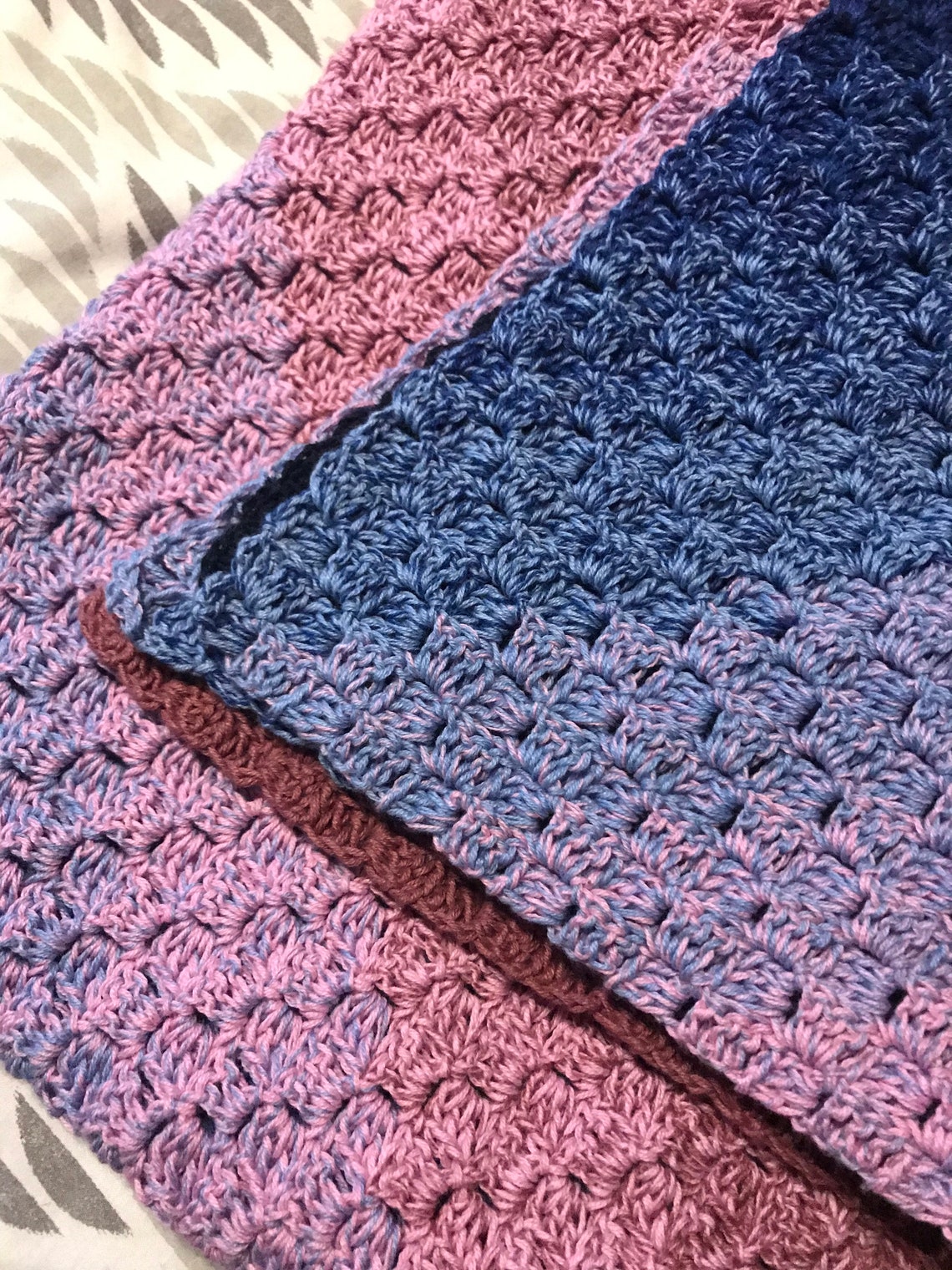 Diagonal stripe baby blanket Etsy