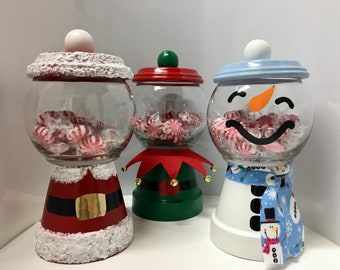 christmas candy jar santa candy jar snowman candy jar elf candy jar clay pot candy jar holiday candy jar - Christmas Candy Jars christmas candy jar santa candy jar snowman candy jar elf candy jar clay pot candy jar holiday candy jar - Christmas Candy Jars