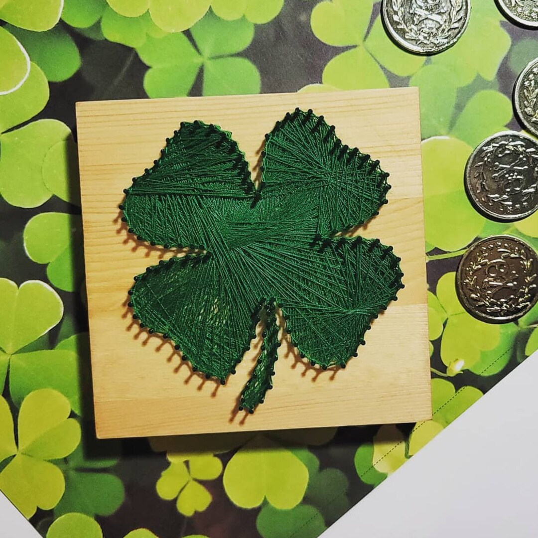 Four Leaf Clover String Art| Green Shamrock | St. Patricks Day Decor ...