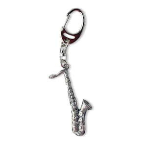 Saxophone Pewter Keychain
