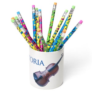 Personalized Violin Pencil Holder
