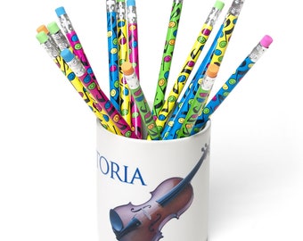 Personalized Violin Pencil Holder
