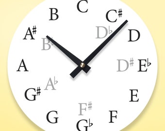 White Round Music Wall Clock