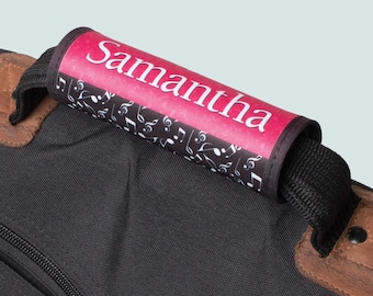Personalized Luggage Handle Wrap - with Music Notes