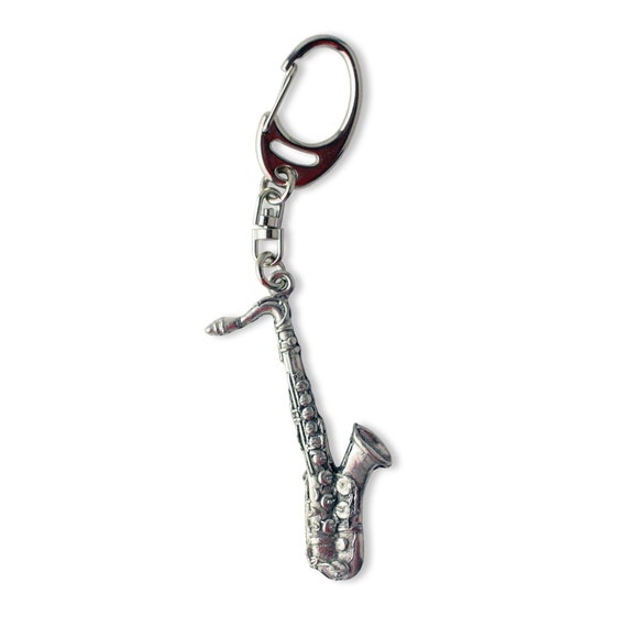 Saxophone Pewter Keychain - Main Image