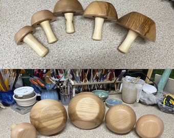 Wooden mushrooms for pottery or sewing - 5 sizes from which to choose