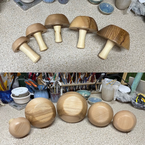 Wooden mushrooms for pottery or sewing - 5 sizes from which to choose