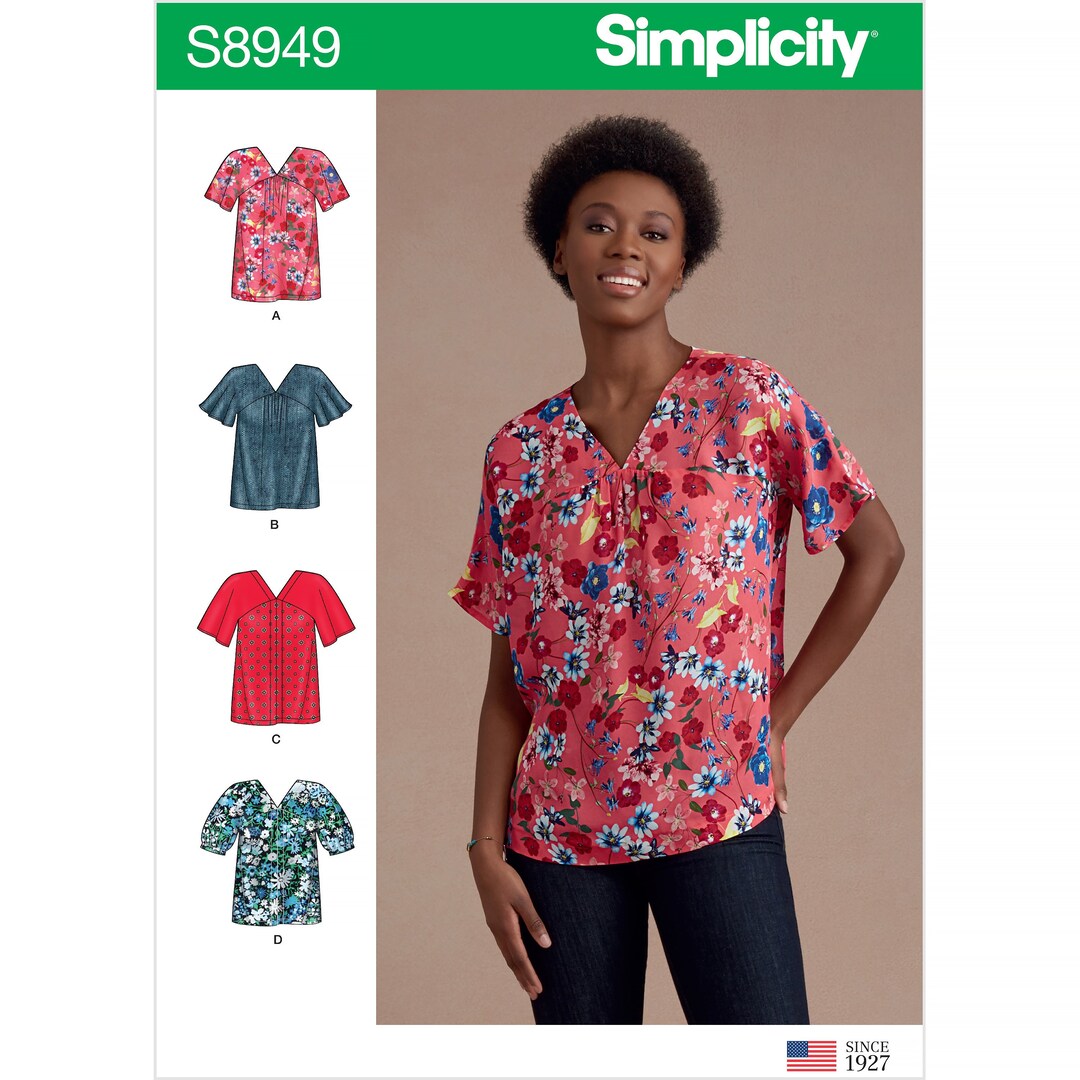 Simplicity 8949 Misses' Blouses With Sleeve and Length