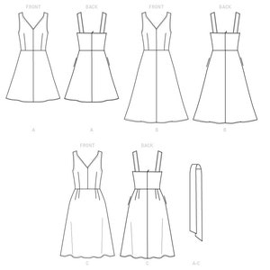Butterick B6673 Misses' Dress and Sash Sewing Pattern - Etsy