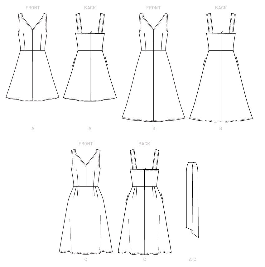 Butterick B6673 Misses' Dress and Sash Sewing Pattern - Etsy