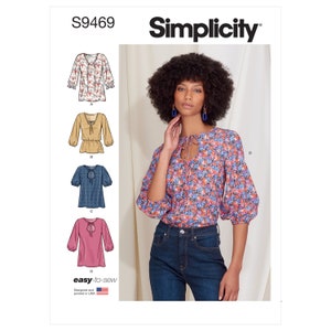 Easy 2022 Spring Peasant Blouse Simplicity S9469 H5 (6-14