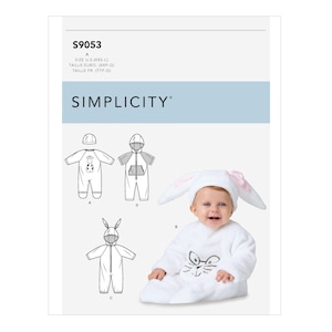 Simplicity 9053 Babies' Jumpsuits and Hats Sewing Pattern - XXS- XS- Sml- Med- Lrg