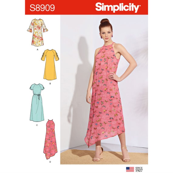 Simplicity 8909 Misses' Dress Size 6-8-10-12-14 OR | Etsy
