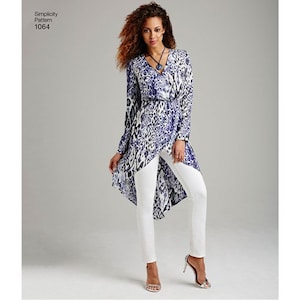 Simplicity 1064 Misses&#39; Tunics with Length Variations and Tie Belt Sewing Pattern - Size 6-8-10-12-14 or 14-16-18-20-22
