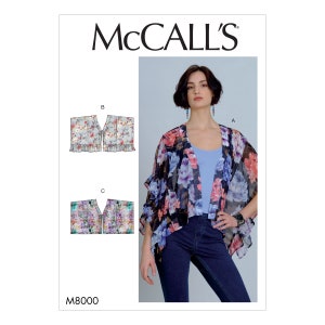 McCall's M8000 Misses' Tops Sewing Pattern - Size XS-S-M or L-XL-XXL