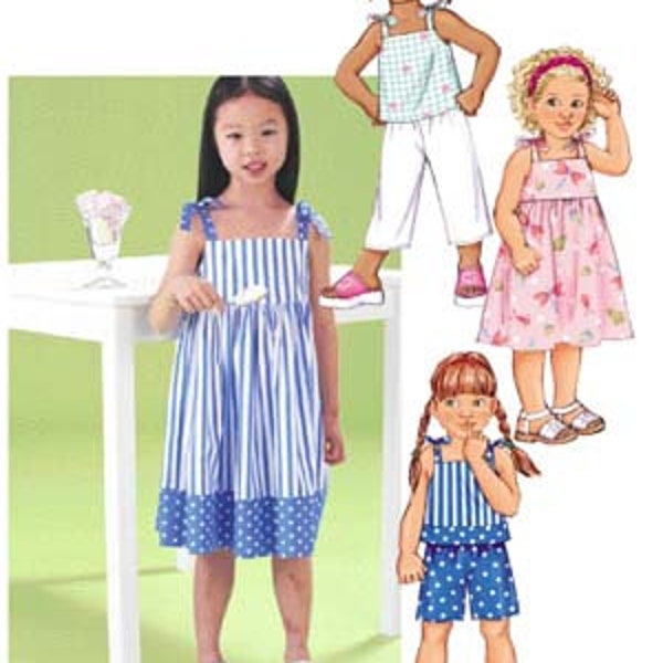 Butterick B3477 Children's Dress, Top, Short and Pants Sewing Pattern - Size 2-3-4-5