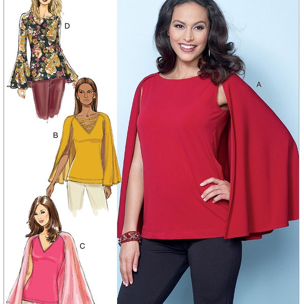 Butterick B6490 Misses' Top Sewing Pattern - Size 6-8-10-12-14 or 14-16-18-20-22
