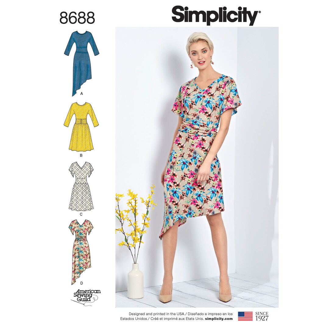 Simplicity 8688 Misses' Knit Dress Sewing Pattern Size 6-8-10-12-14 or ...