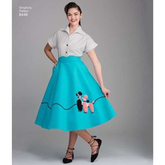 Simplicity Sewing Pattern 8446 Women's Vintage 50s Circle Skirt with Applique Simplicity Sewing Pattern 8446 Women's Vintage 50s Circle Skirt with Applique