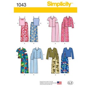 Simplicity 1043 Child&#39;s and Boys’ and Girls’ Pants, Shirt and Knit Top and Tank Top Sewing Pattern - Size 3-4-5-6