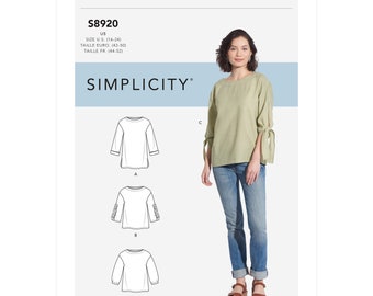 Simplicity 8920 Misses' Top Sewing Pattern - Size 6-8-10-12-14 OR 16-18-20-22-24
