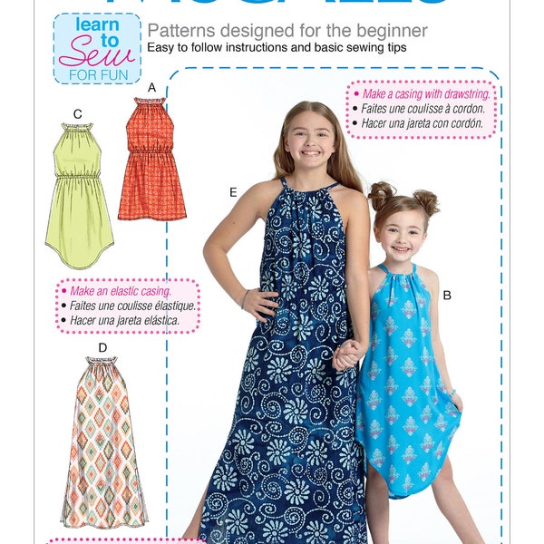 McCall’s M7589 Children/Girls' Dresses Sewing Pattern - Size XS-S or M-L-XL