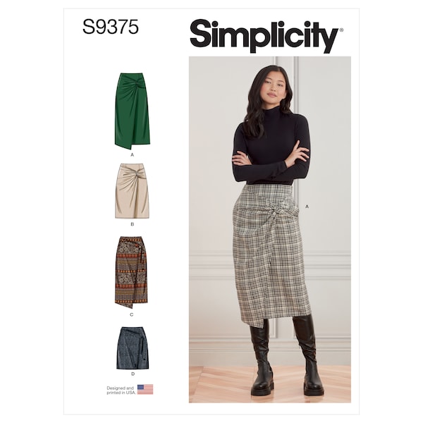 Simplicity S9375 Misses' Wrap Skirts Sewing Pattern - Size 6-8-10-12-14