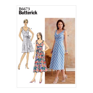 Butterick B6673 Misses&#39; Dress and Sash Sewing Pattern - Size 6-8-10-12-14 or 14-16-18-20-22