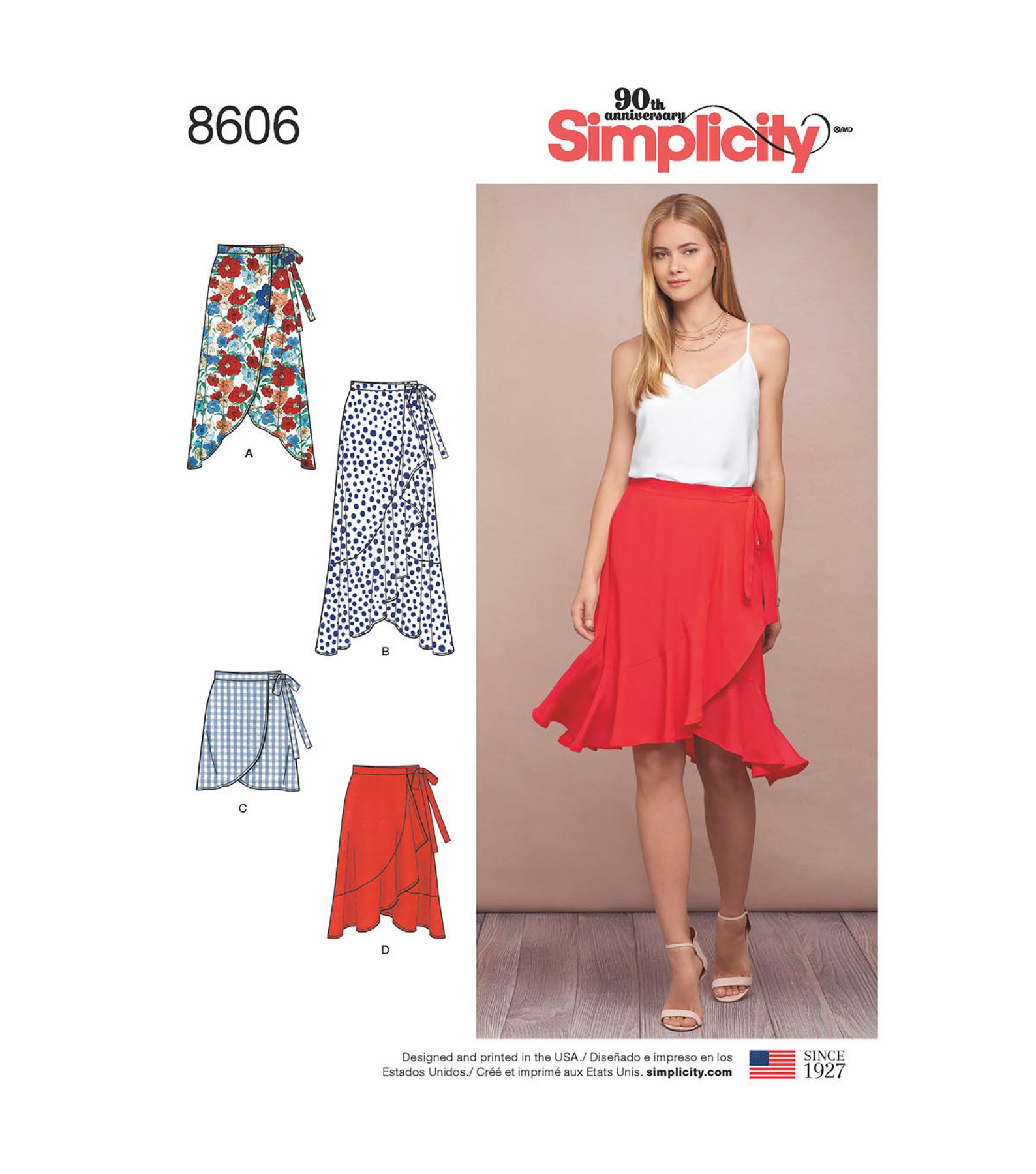 Simplicity 8606 Misses' Wrap Skirt in Four Lengths Sewing | Etsy