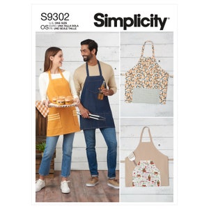 Simplicity 9302 Unisex Aprons Sewing Pattern - One Size