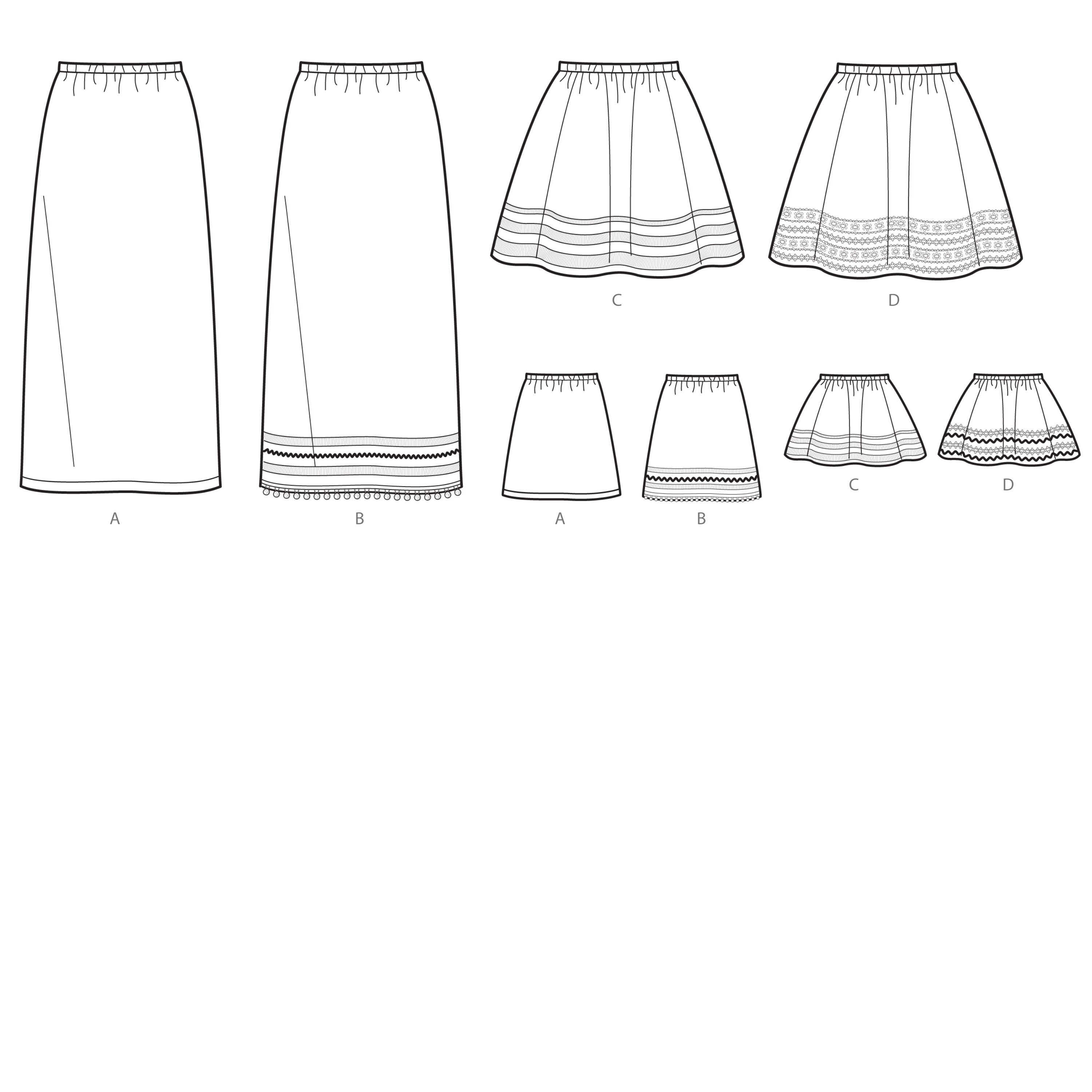 Simplicity 8961 Girls' Skirts and Skirts for 18