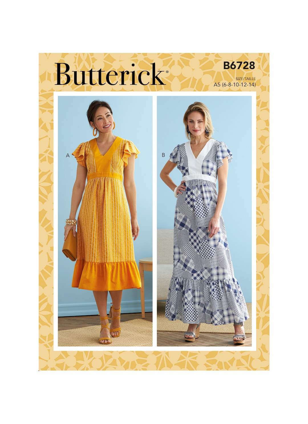 Butterick B6728 Misses' Dress Sewing Pattern - Size 6-8-10-12-14 or 14 ...