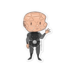 Sticker rode dwerg Kryten - Moon Flower Studio - stickers zonder bellen: rode dwerg