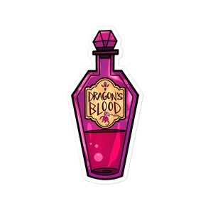 Dragons Blood Vegan Magical Ingredient Potion-fles Stickers zonder luchtbellen - Moon Flower Studio Potion Bottle Series Crimson Blood Red