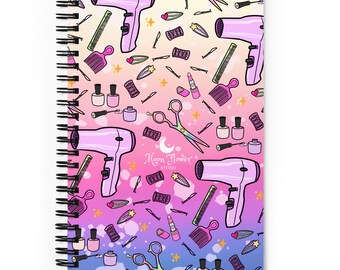 Salon Beauty Spiral Notebook- Moon Flower Studio Hair Salon Stylist