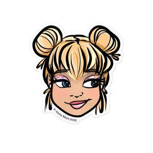 Moon Bun Mood Stickers zonder luchtbellen - Moon Flower Studio Y2K Mood Sticker