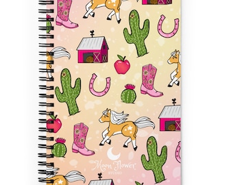 Horse Girl Western Palomino Spiral notebook- Moon Flower Studio