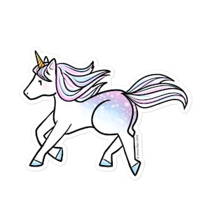 Adesivi senza bolle Unicorno invernale - Moon Flower Studio Pastel Unicorn