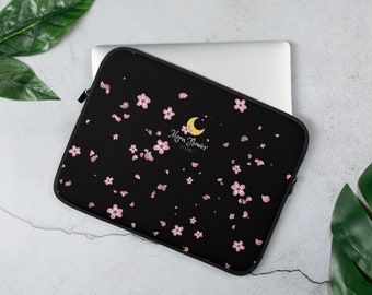 Plum Blossom Floral Flower Laptop Case 15.6 Inch Carrying Protectiv Case with Strap 